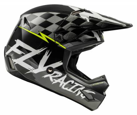 Шлем детский (кроссовый) FLY RACING KINETIC SKETCH ECE черный/белый/Hi-Vis желтый матовый     YS