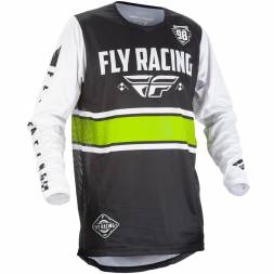 Футболка для мотокросса FLY RACING KINETIC ERA черная/белая (2018)  L
