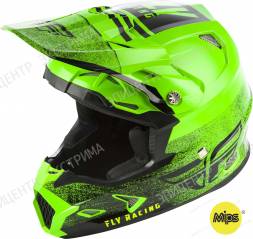 Шлем (кроссовый) FLY RACING TOXIN MIPS EMBARGO Hi-Vis зелёный/чёрный (2019) XL