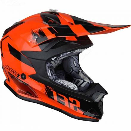 Шлем детский (кроссовый) JUST1 J32 YOUTH SWAT Hi-Vis оранжевый/черный глянцевый   YS