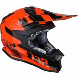 Шлем детский (кроссовый) JUST1 J32 YOUTH SWAT Hi-Vis оранжевый/черный глянцевый YL