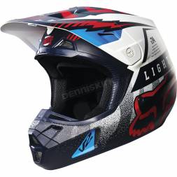 Мотошлем Fox V2 Vicious Helmet Blue/White XL 61-62cm (16465-025-XL)