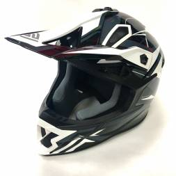 Мотошлем FS-609 PKQH (Glossy black White, XL)