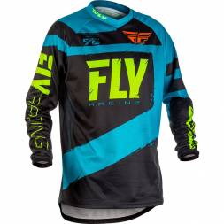 Футболка для мотокросса FLY RACING F-16 синяя/черная (2018) (детская)     YX