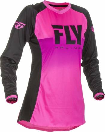 Футболка для мотокросса женская FLY RACING WOMEN&#039;S LITE розовая/черная (детская) (2020)   YX