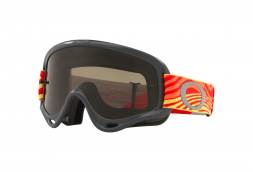 Очки для мотокросса детские OAKLEY O-Frame XS Wind Tunnel черные-оранжевые / темно-серая OO7030-18)