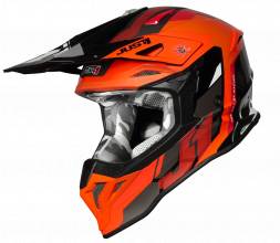 Шлем (кроссовый) JUST1 J39 REACTOR Hi-Vis оранжевый/черный глянцевый XL