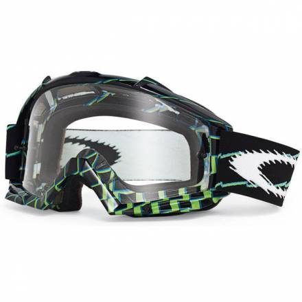 Очки для мотокросса OAKLEY Proven Brake Check черные-зеленые / прозрачная (01-745)