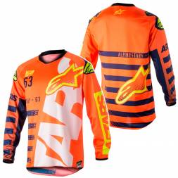 3771417   ALPINESTARS Майка кроссовая детская YOUTH RACER BRAAP JERSEY (голубо-оранжевый, 7074, S)