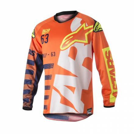 3771417   ALPINESTARS Майка кроссовая детская YOUTH RACER BRAAP JERSEY (голубо-оранжевый, 7074, S)