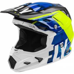 Шлем (кроссовый) FLY RACING TOXIN MIPS TRANSFER синий/Hi-Vis желтый/белый (2020)    XS