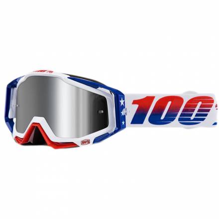 Очки 100% Racecraft Plus LE MXDN Red/White/Blue / Injected Silver Flash Mirror Lens (50120-280-02)