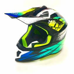 Мотошлем FS-610 Fiber WYLS (Glossy black green, L)