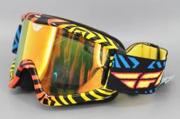 Очки для мотокросса FLY RACING ZONE TURRET (2018) красные, зеркальные оранжевые