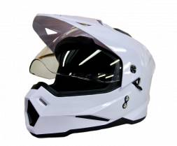 Шлем (мотард) Ataki FF802 Solid белый глянцевый S