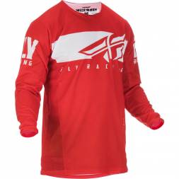 Футболка для мотокросса FLY RACING KINETIC SHIELD красная/белая (2019)  XL
