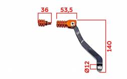 Рычаг переключения передач OTOM ZS 177 nc CNC Avantis Enduro 250Pro/ Kayo K6/ GR7 250 4t Pro оранжевый