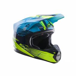 Шлем (кроссовый)  EVS T5 WORKS синий/Hi-Vis желтый глянцевый     XS