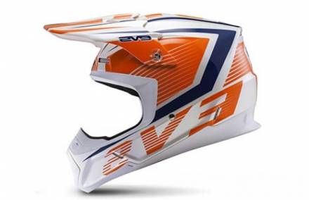 Шлем (кроссовый)  EVS T5 VECTOR оранжевый/синий глянцевый     XS