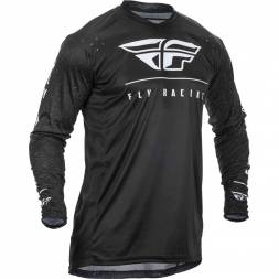 Футболка для мотокросса FLY RACING LITE HYDROGEN черная/белая (2020)   S