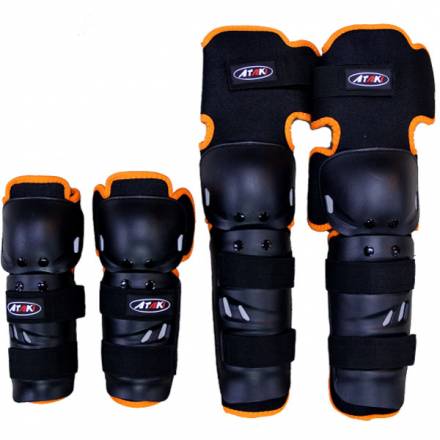 Комплект защиты локтя и колена (4 шт) ATAKI SC-610 черный/оранжевый