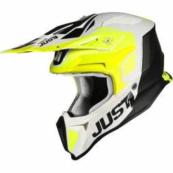 Шлем (кроссовый) JUST1 J18 Pulsar Hi-Vis желтый/белый/черный матовый (2020)   S