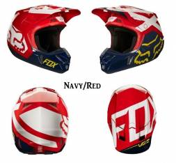 Мотошлем Fox V2 Preme Helmet Navy/Red XL 61-62cm (19528-248-XL)