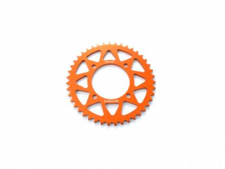 Звезда ведомая аллюминиевая питбайк 420-43T оранжевая  SM-PARTS