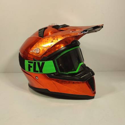Очки для мотокросса FLY RACING ZONE PRO (2019) чёрные/зелёные, тонированные