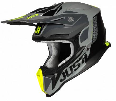 Шлем (кроссовый) JUST1 J18 Pulsar Hi-Vis желтый/серый/черный матовый (2020)  M