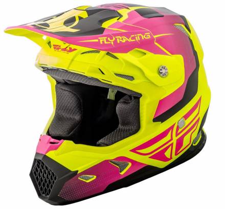 Шлем (кроссовый) FLY RACING TOXIN ORIGINAL Hi-Vis желтый/розовый матовый (2018)  M