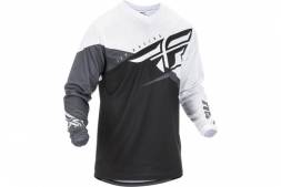 Футболка для мотокросса FLY RACING F-16 черная/белая/серая  (2019)  XXXXL