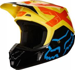 Мотошлем Fox V2 Preme Helmet Black/Yellow XS 53-54cm (19528-019-XS)