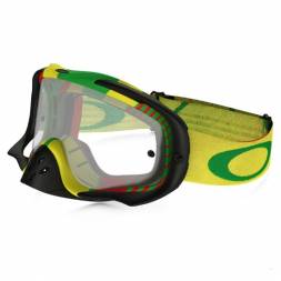 Очки для мотокросса OAKLEY Crowbar Biohazard Rasta желтые-зеленые / прозрачная (OO7025-37)