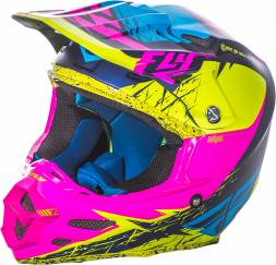 Шлем (кроссовый)  F2 CARBON MIPS RETROSPEC Hi-Vis желтый/розовый матовый (2017) XL
