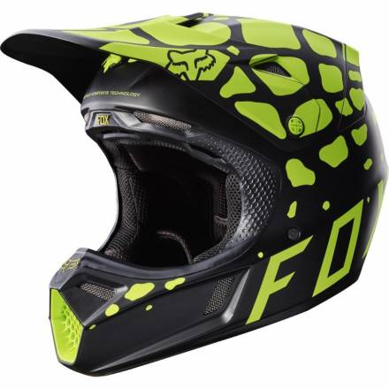 Мотошлем Fox V3 Grav Helmet Black/Yellow XL 60.9-62.2cm (17384-019-XL)