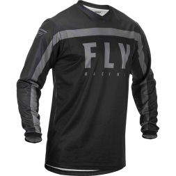 Футболка для мотокросса FLY RACING F-16 чёрная/серая (2020)  L