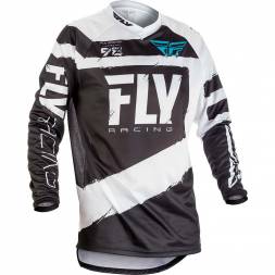 Футболка для мотокросса FLY RACING F-16 черная/белая (2018)  XL