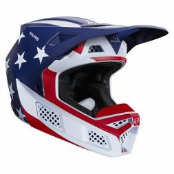 Мотошлем Fox V3 Prey Helmet White/Red/Blue L 59-60cm (23661-574-L)