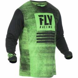 Футболка для мотокросса FLY RACING KINETIC NOIZ зеленая/черная (2019)  L