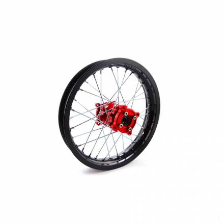 Диск 14&quot;х1,85 в сборе, аллюминевый, ступица CNC красная KAYO