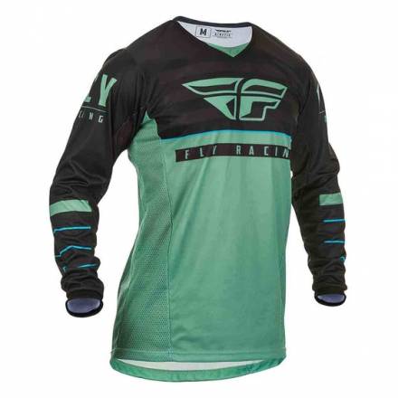 Футболка для мотокросса FLY RACING KINETIC K120 зелёная/чёрная (2020)  XL