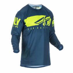 Футболка для мотокросса FLY RACING KINETIC SHIELD синяя/Hi-Vis желтая (2019)   M