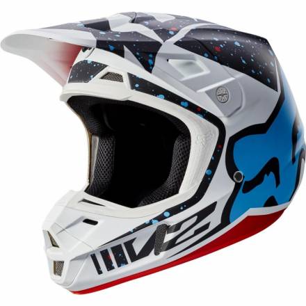 Мотошлем Fox V2 Nirv Helmet Red/White S 55-56cm (17372-054-S)