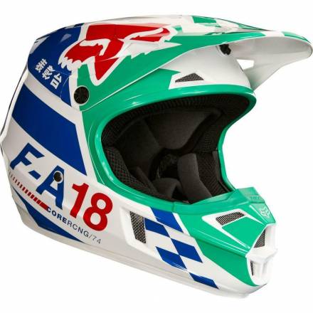 Мотошлем подростковый Fox V1 Sayak Youth Helmet Green S 46.9-48.3cm (20292-004-S)